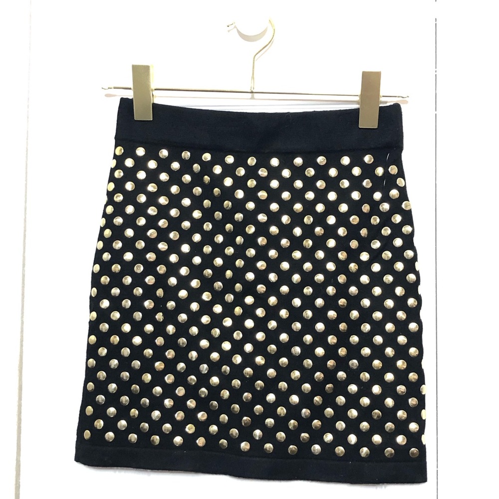 Gold studded black skirt